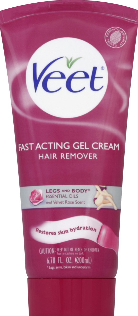 slide 2 of 3, Veet Hair Remover, Legs and Body, Fast Acting Gel Cream, Essential Oils and Velvet Rose Scent, 6.78 oz