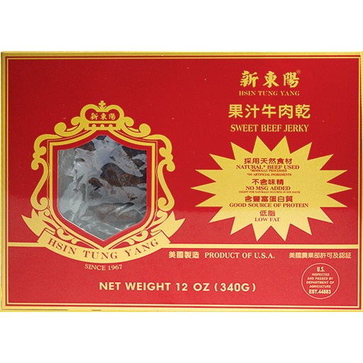 slide 1 of 1, Hsin Tung Yang Hty Sweet Beef Jerky, 12 oz