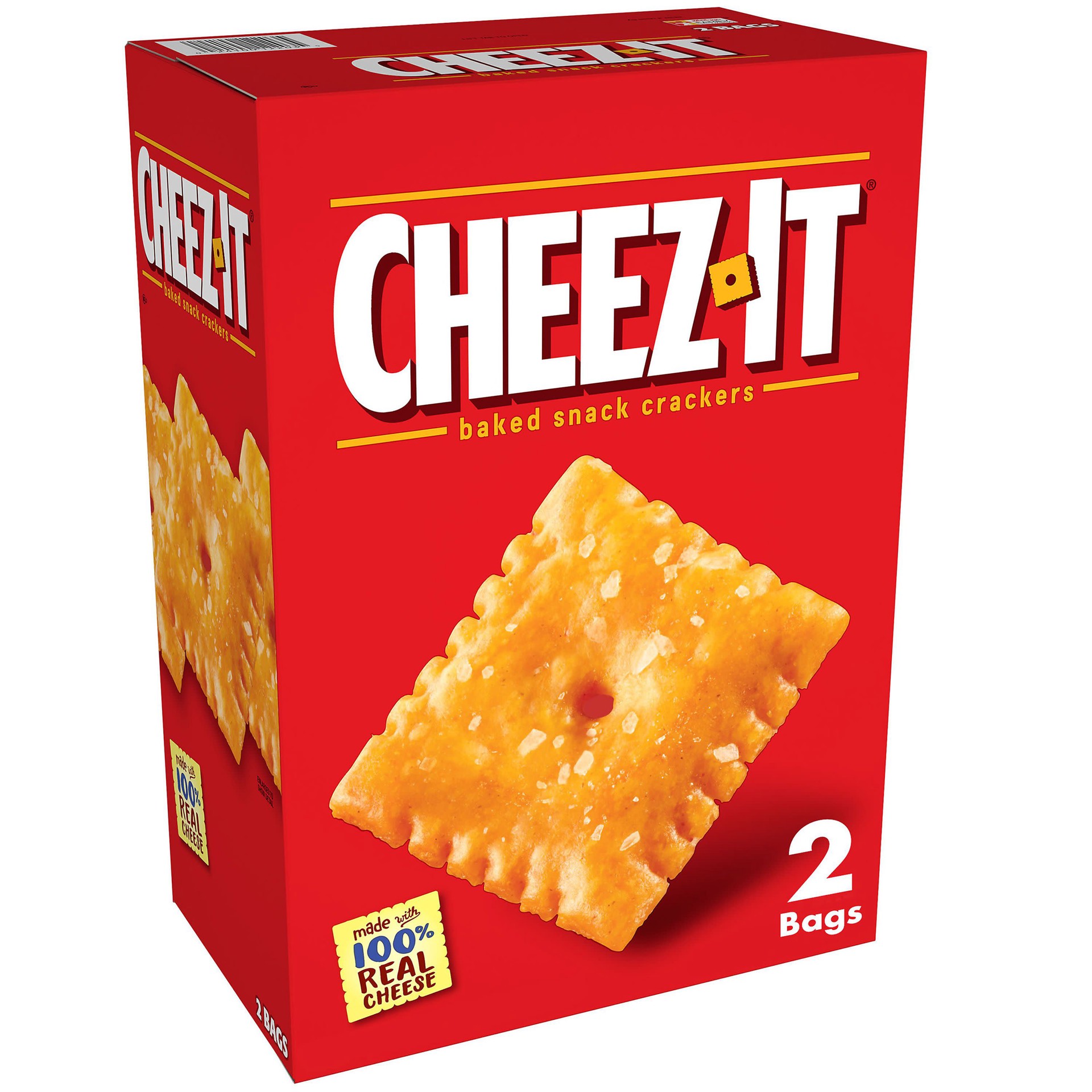 slide 1 of 6, Cheez-It Cheese Crackers, Baked Snack Crackers, Lunch Snacks, Original, 48oz Box, 2 Bags, 48 oz