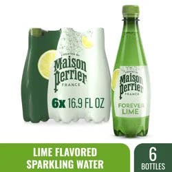 Maison Perrier Forever Lime Flavored Sparkling Water, 16.9 fl oz Plastic Water Bottles, 6 Count