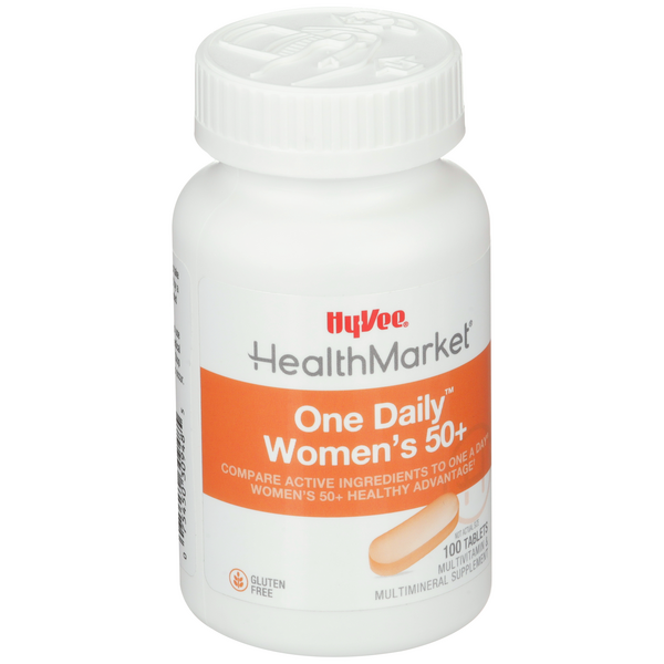 slide 1 of 1, Hy-Vee HealthMarket One Daily Women's 50+ Multivitamin Supplement Tablets, 100 ct