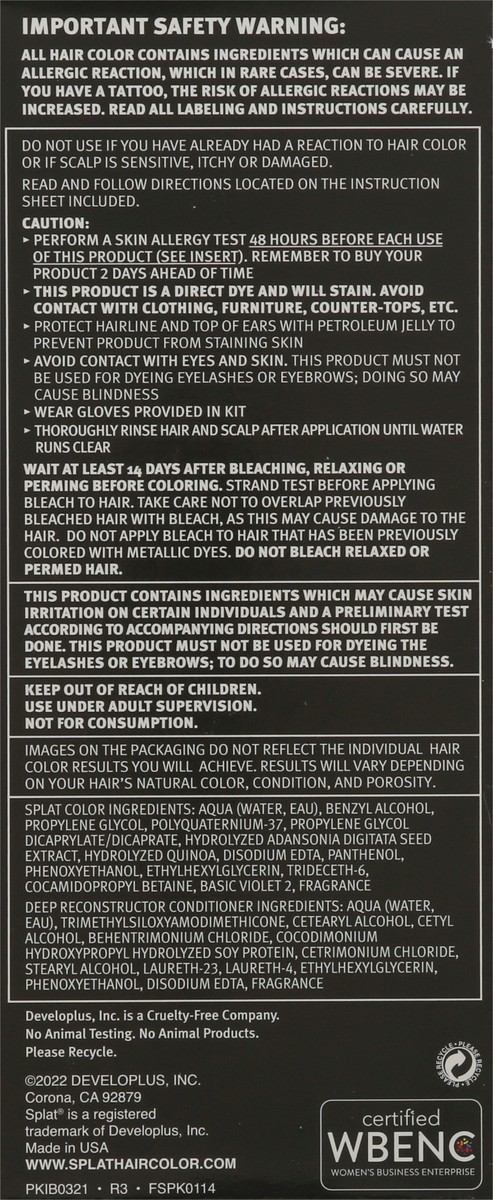 slide 9 of 12, Splat No Bleach Kit Midnight Magenta Hair Color 1 ea, 1 ct