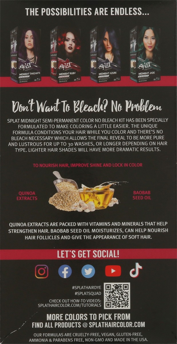 slide 5 of 12, Splat No Bleach Kit Midnight Magenta Hair Color 1 ea, 1 ct