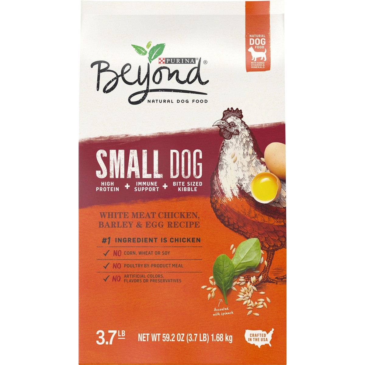 slide 3 of 9, Beyond Purina Beyond Natural, High Protein Small Breed Dry Dog Food, Simply Chicken, Barley & Egg Recipe, 59.2 oz