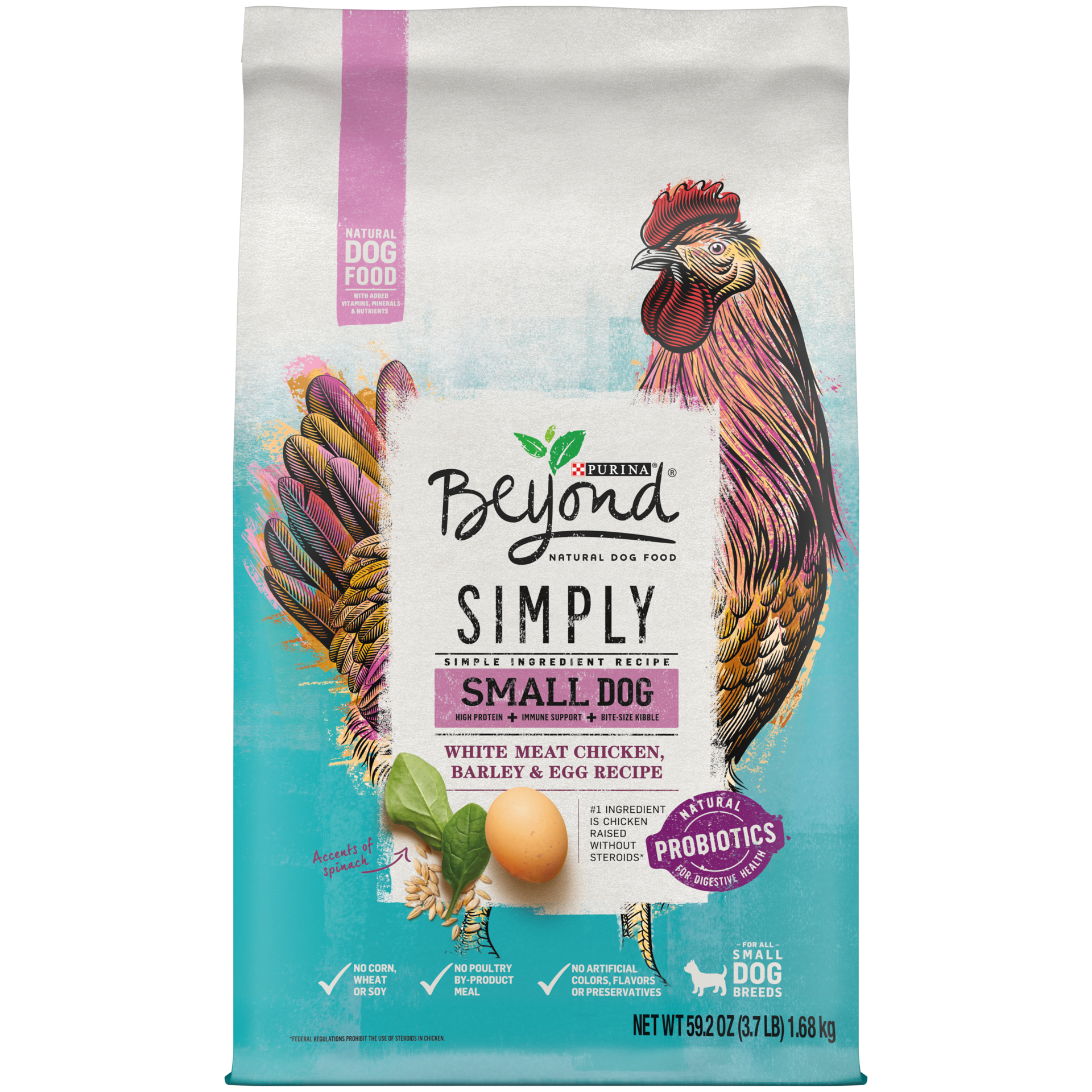 slide 1 of 9, Beyond Purina Beyond Natural, High Protein Small Breed Dry Dog Food, Simply Chicken, Barley & Egg Recipe, 59.2 oz