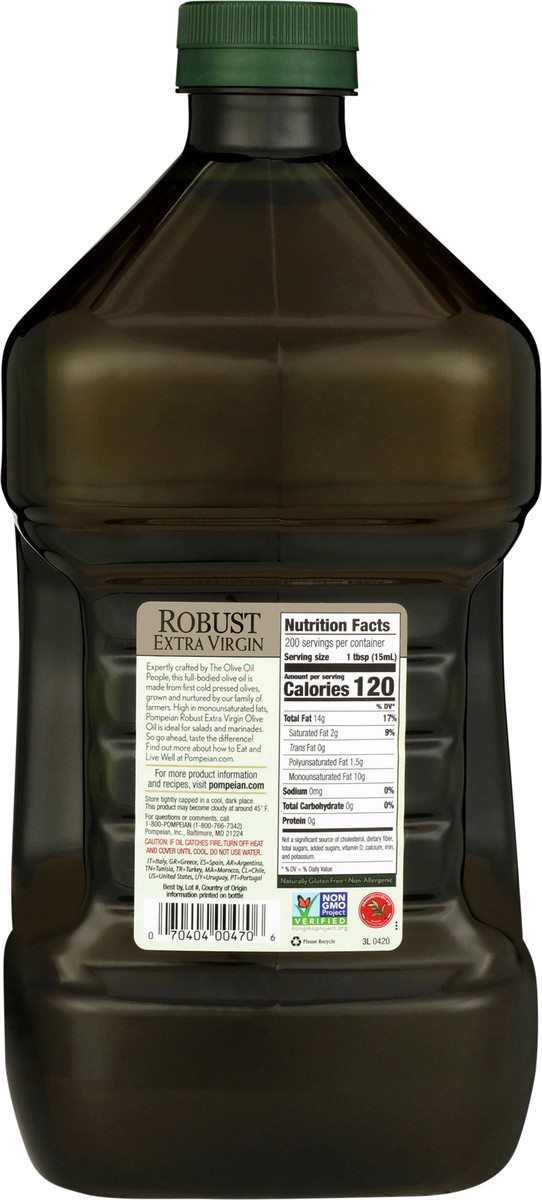 slide 5 of 9, Pompeian 101oz Pompeian Robust Extra Virgin Olive Oil, 101.4 fl oz