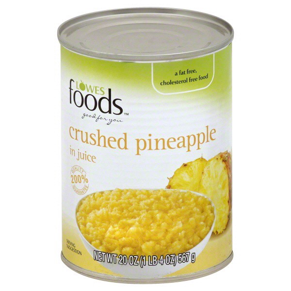 slide 1 of 1, Lowes Foods Crushed Pineapple In Juice, 20 oz