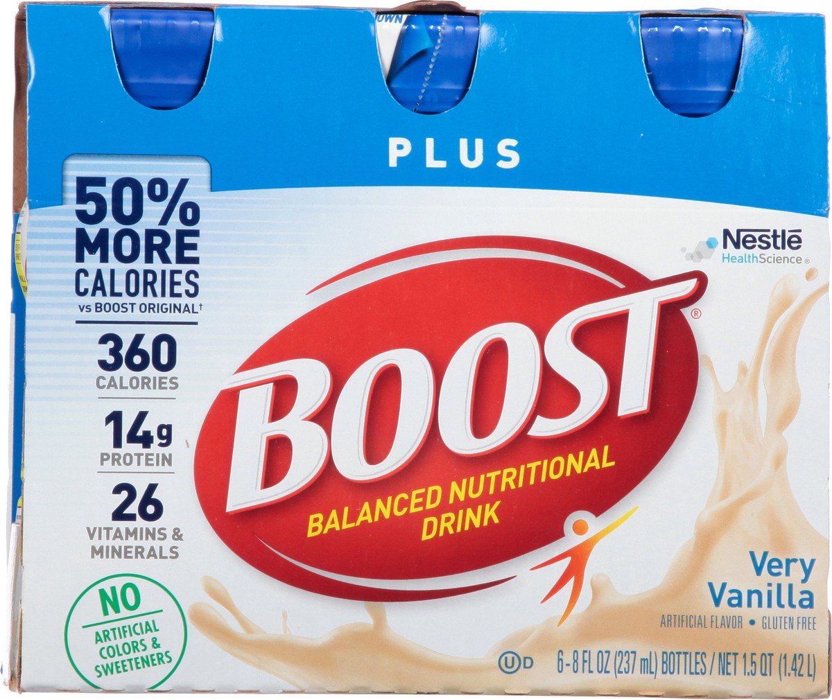 slide 7 of 9, Boost Plus Very Vanilla Balanced Nutritional Drink 6 - 8 fl oz Bottles, 6 ct; 8 oz