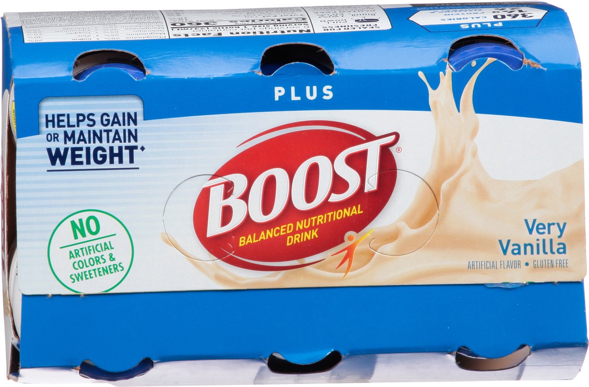 slide 3 of 9, Boost Plus Very Vanilla Balanced Nutritional Drink 6 - 8 fl oz Bottles, 6 ct; 8 oz