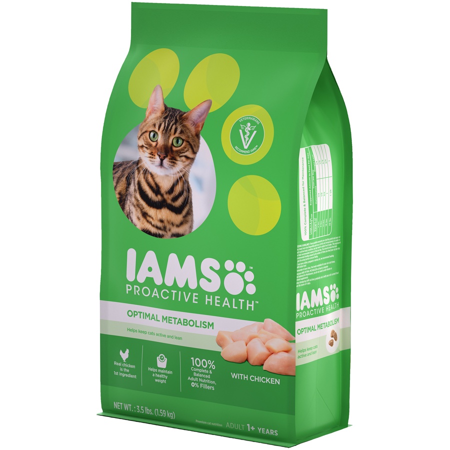 slide 3 of 9, IAMS Proactive Health Optimal Weight Cat Food With Chicken, 3.5 lb