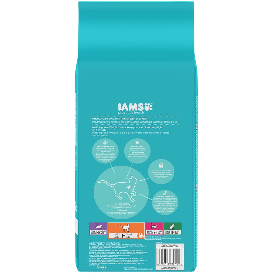 slide 6 of 9, IAMS Proactive Health Optimal Weight Cat Food With Chicken, 3.5 lb