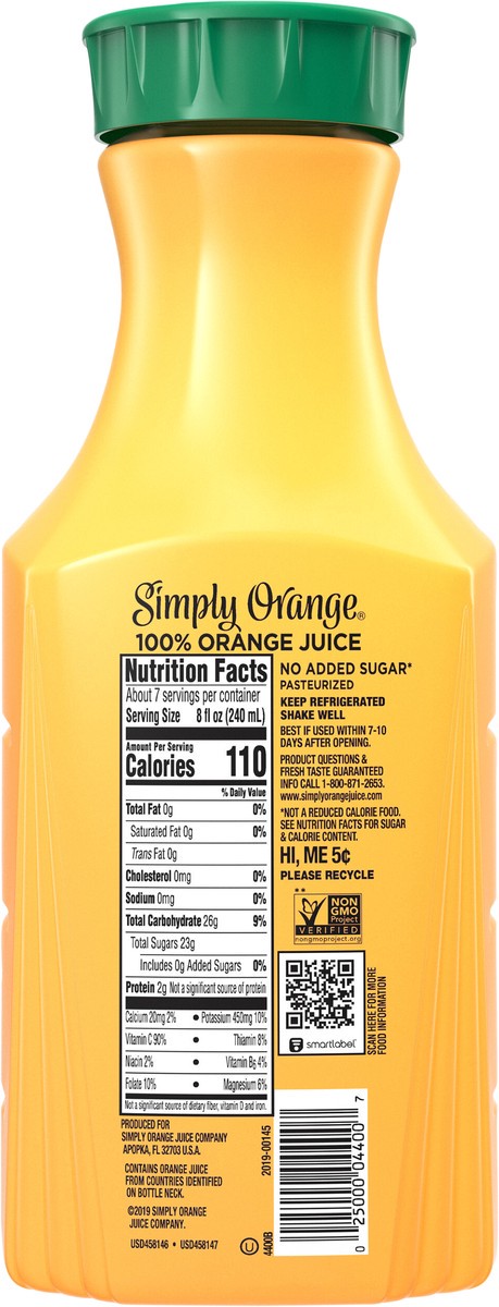 slide 5 of 7, Simply Orange High Pulp Orange Juice, 52 fl oz, 52 fl oz