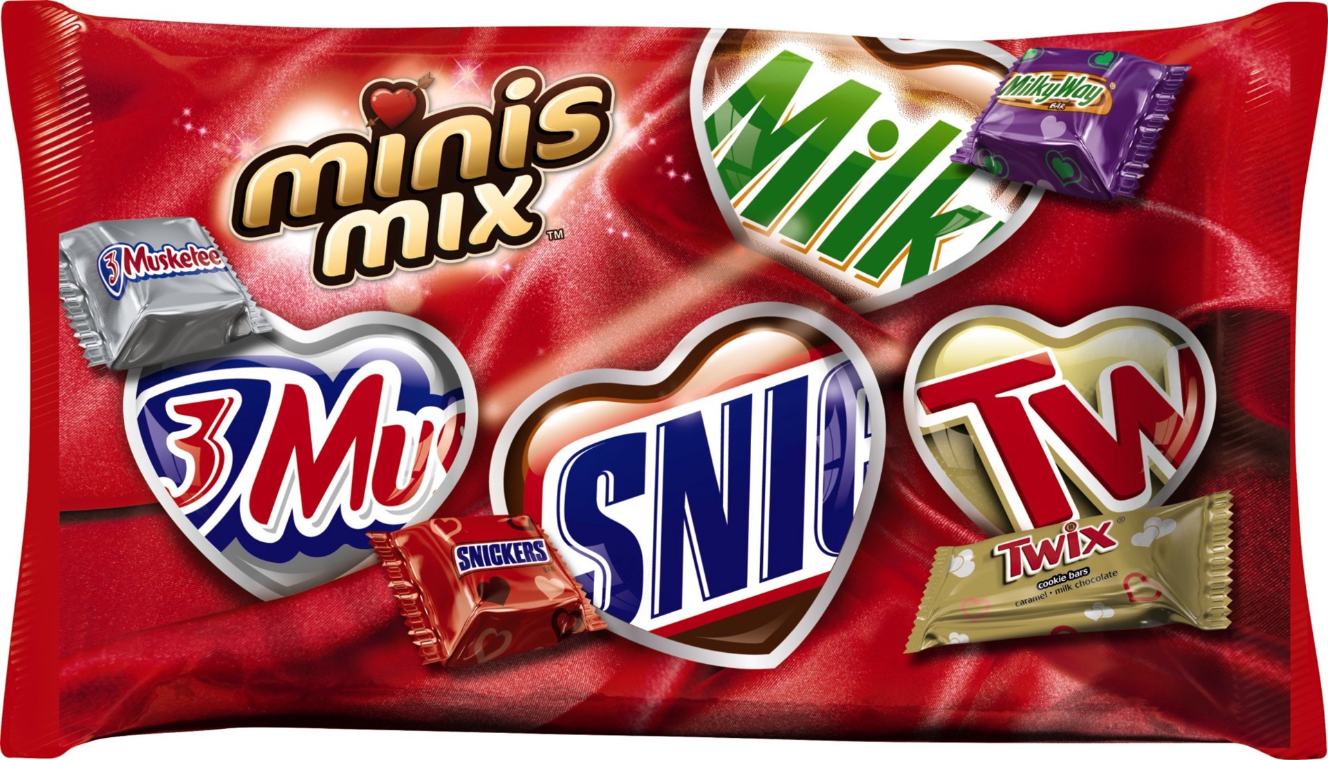 slide 1 of 6, Mixed MARS Chocolate Valentine's Minis Size Candy Variety Mix 10.5-Ounce Bag, 10.5 oz