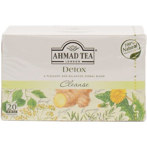 slide 1 of 1, Ahmad Tea Herbal Detox Tea, 20 ct