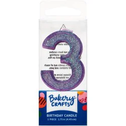 Decopac Three Birthday Candle Cake Decoration - Purple