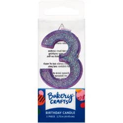Decopac Three Birthday Candle Cake Decoration - Purple