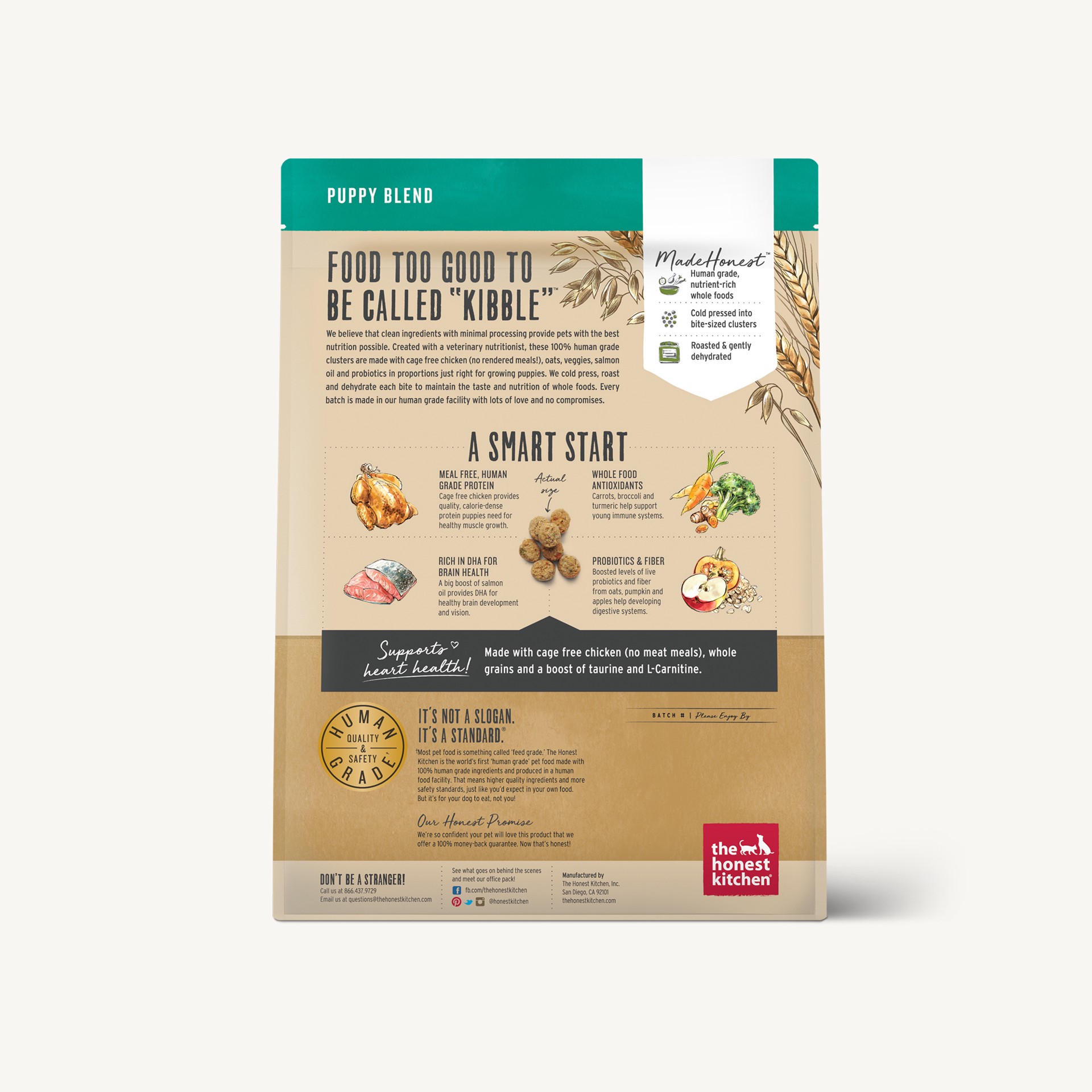 slide 3 of 8, The Honest Kitchen Whole Food Clusters Whole Food Clusters Puppy Whole Grain Chicken Dry Dog Food, 4 lb Bag, 4 lb