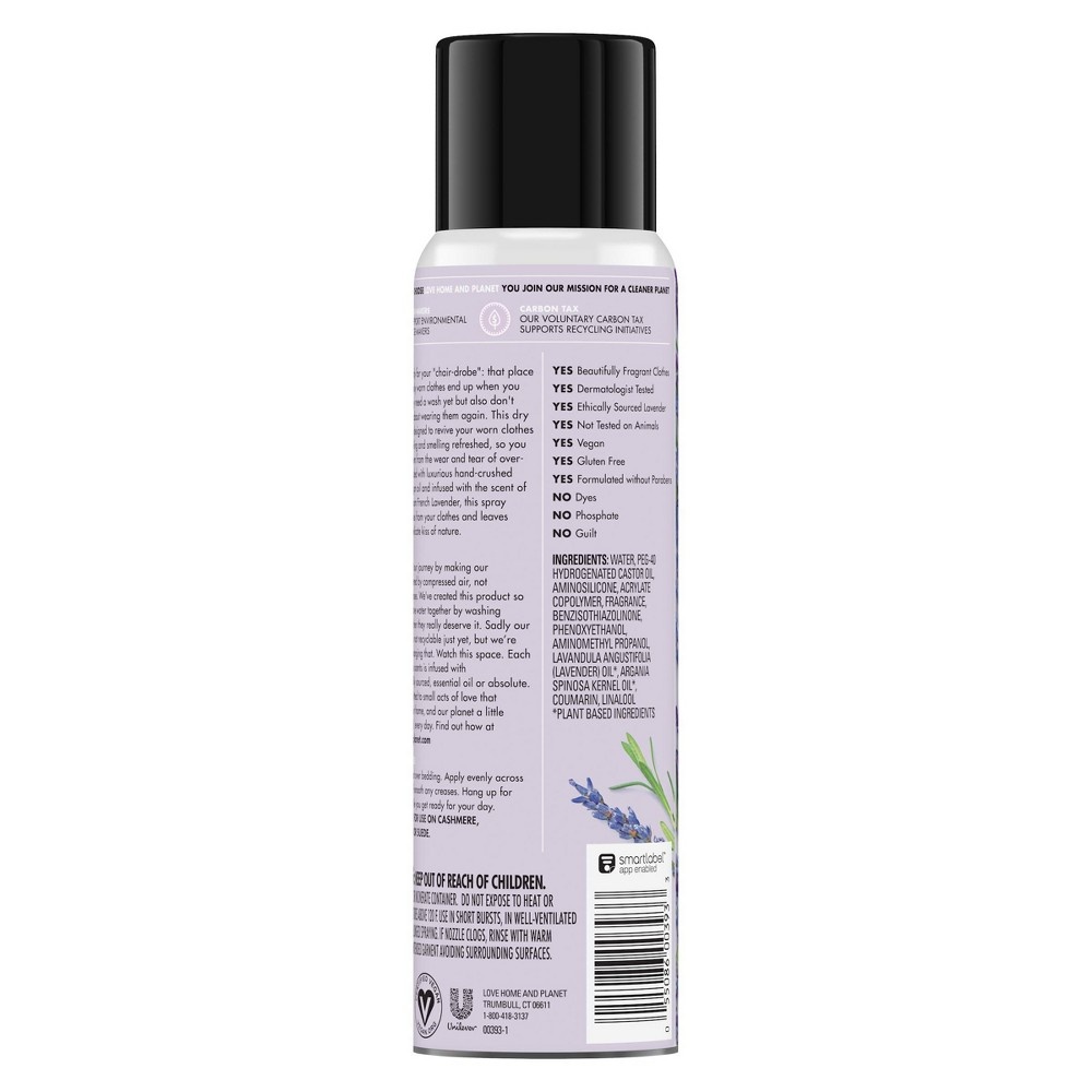 slide 4 of 5, Love Home and Planet Re-Wear Lavender Dry Wash Spray, 6.76 oz