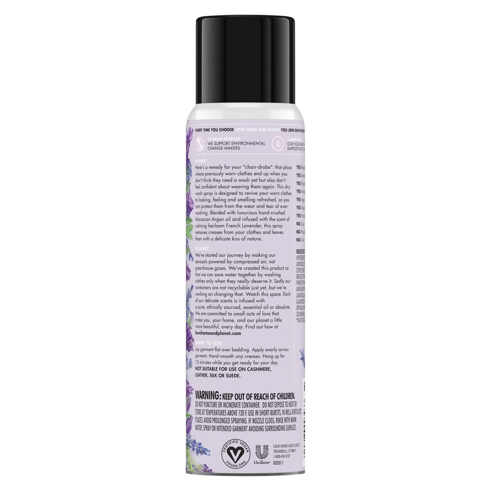 slide 5 of 5, Love Home and Planet Re-Wear Lavender Dry Wash Spray, 6.76 oz