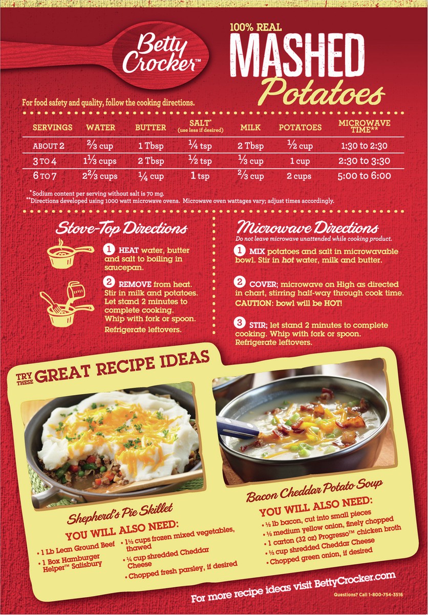 slide 8 of 9, Betty Crocker Gluten Free, 100% Real Potato Buds, 28 oz, 28 oz