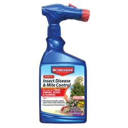 BioAdvanced 3-In-1 Insect, Disease and Mite Control, Ready-to-Spray, 32 oz, Treats up to 190 Rose Bushes