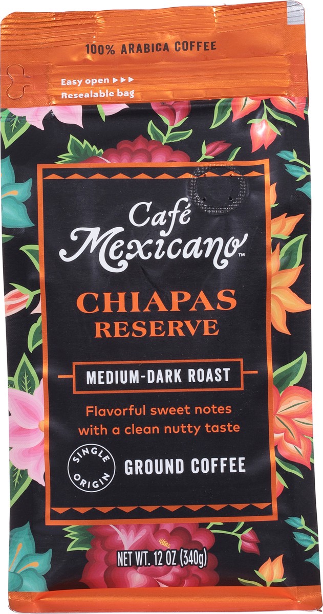 slide 12 of 12, Cafe Mexicano Medium-Dark Roast Ground Chiapas Reserve Coffee 12 oz, 