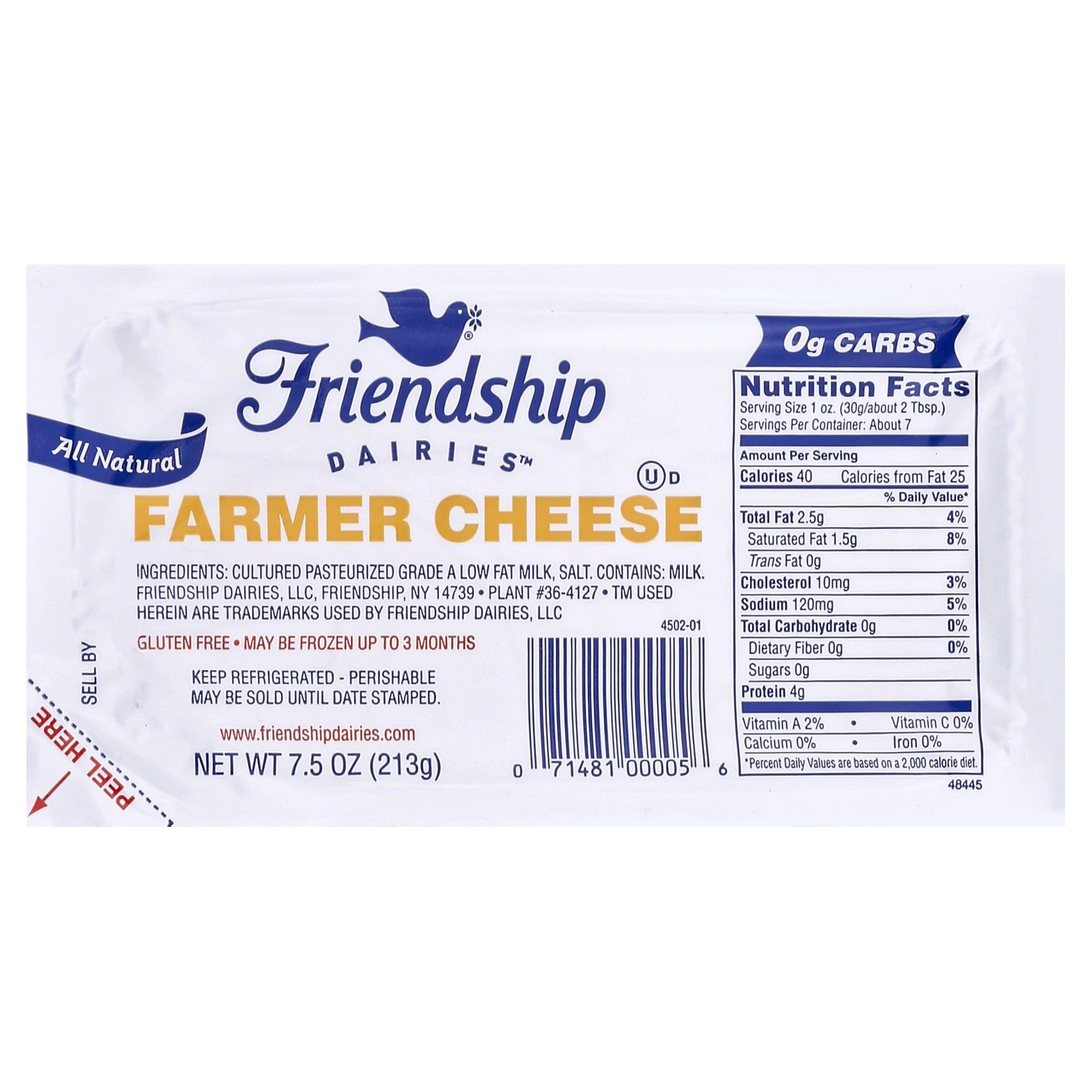 slide 1 of 5, Friendship Dairies Friendship Cheese 7.5 oz, 7.5 oz