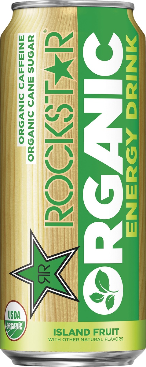slide 5 of 5, Rockstar Organic Island Fruit Energy Drink, 16 oz
