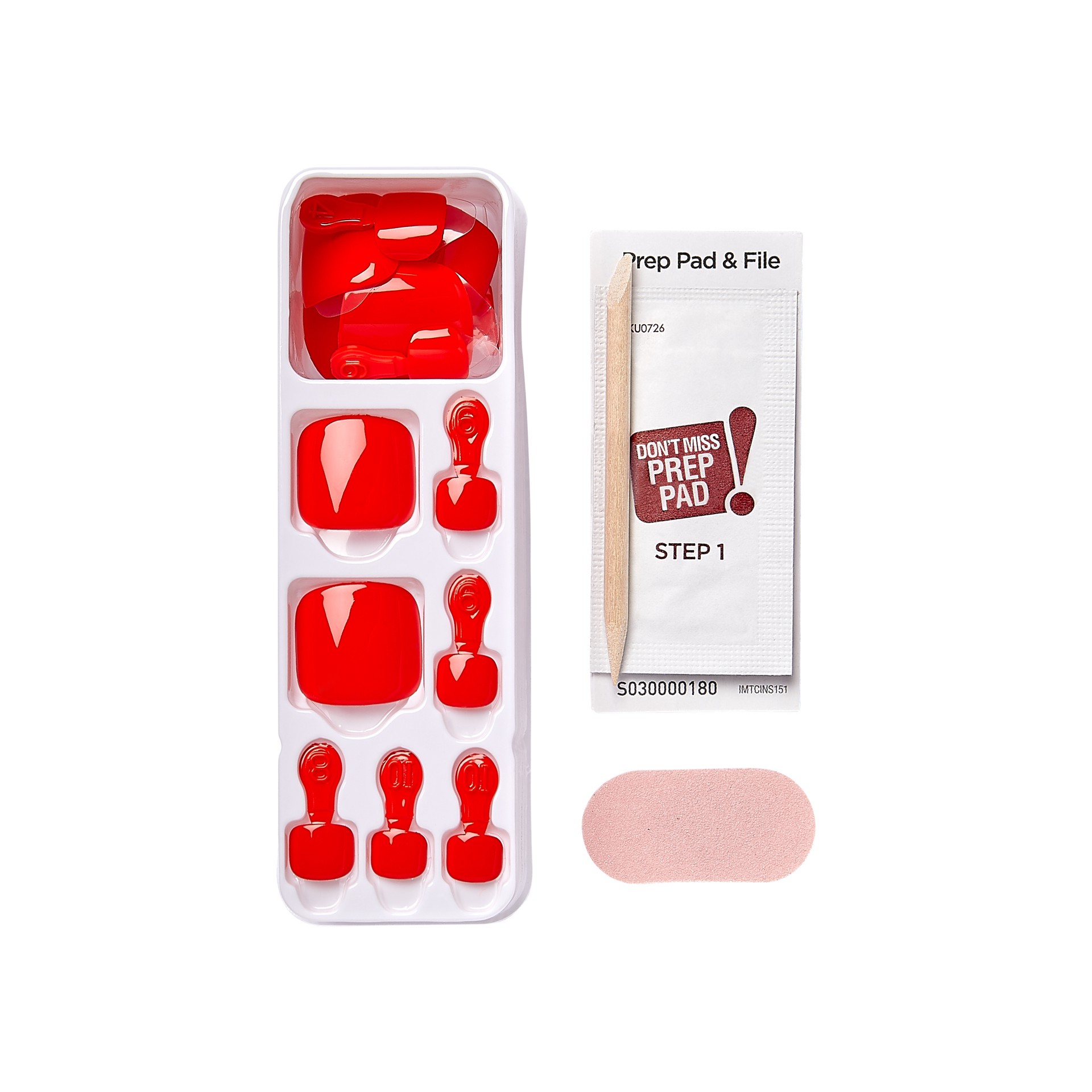 slide 3 of 5, imPRESS Color Press-On Toenails, No Glue Needed, Neon Orange, Square, 27 Ct., 28 pc