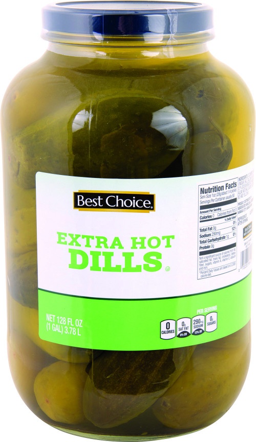 slide 1 of 1, Best Choice Extra Hot Dill Pickles, 128 oz