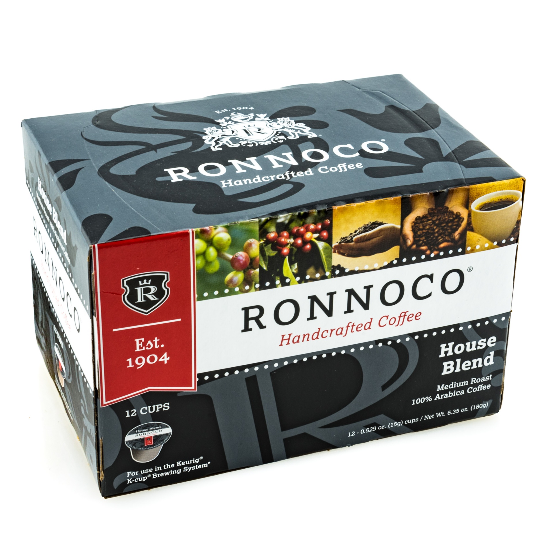 slide 1 of 1, Ronnoco House Blend K-Cup Coffee, 12 ct