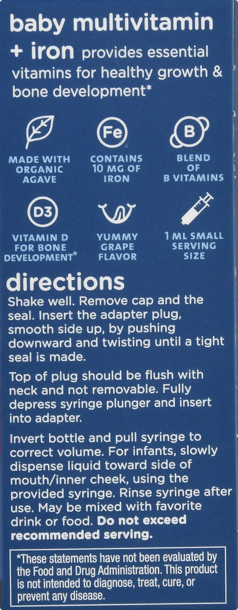 slide 9 of 9, Mommy's Bliss Age 2 Months+ Baby Multivitamin + Iron 1 oz, 1 oz