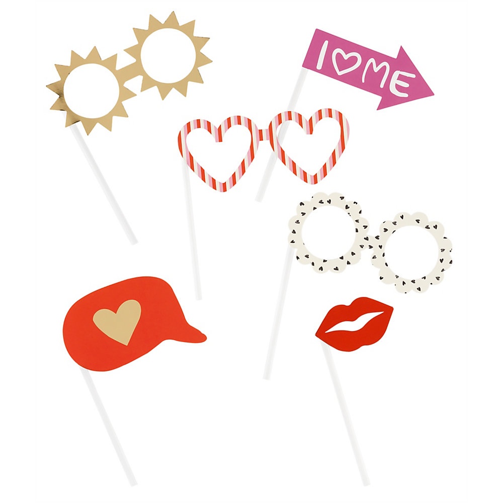 slide 1 of 1, Office Depot Valentine's Day Photo Booth Props, Assorted Designs, Pack Of 18 Props, 18 ct