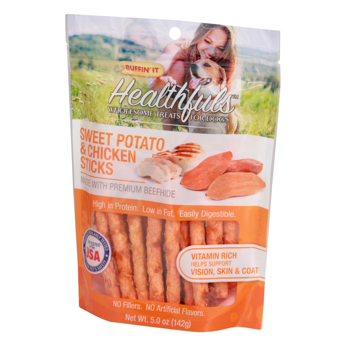 slide 7 of 9, Ruffin' It Healthfuls Sweet Potato & Chicken Sticks Dog Treats 5.0 oz, 5 oz