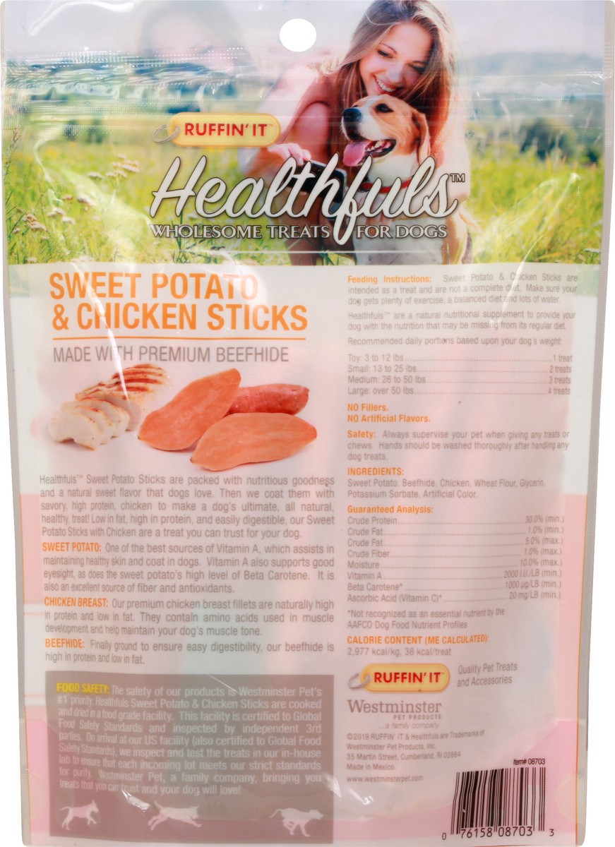 slide 5 of 9, Ruffin' It Healthfuls Sweet Potato & Chicken Sticks Dog Treats 5.0 oz, 5 oz