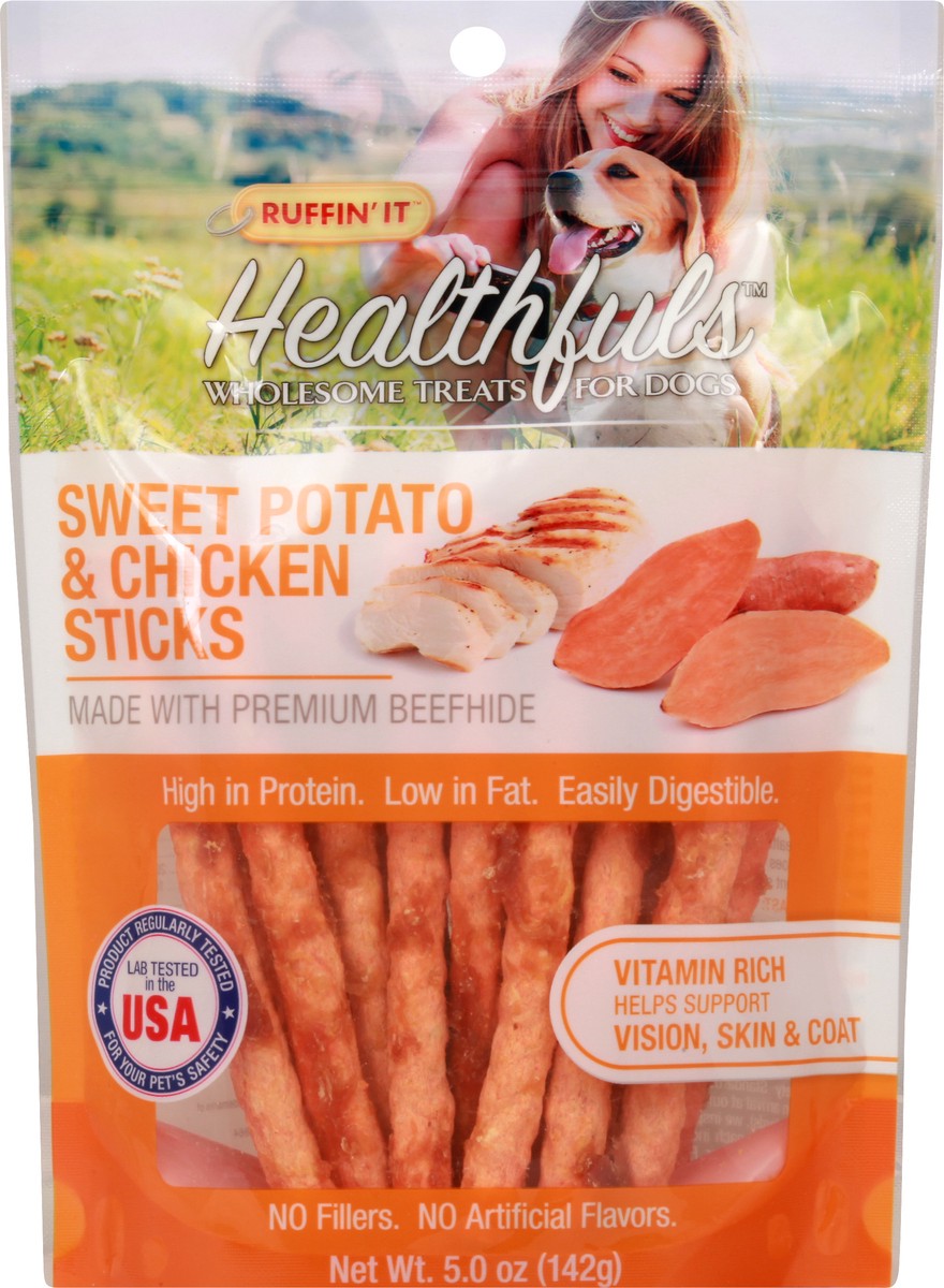 slide 9 of 9, Ruffin' It Healthfuls Sweet Potato & Chicken Sticks Dog Treats 5.0 oz, 5 oz
