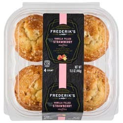 FREDERIKS BY MEIJER Frederik's By Meijer Vanilla Filled Strawberry Muffins, 15.5 Oz, 4 Pk