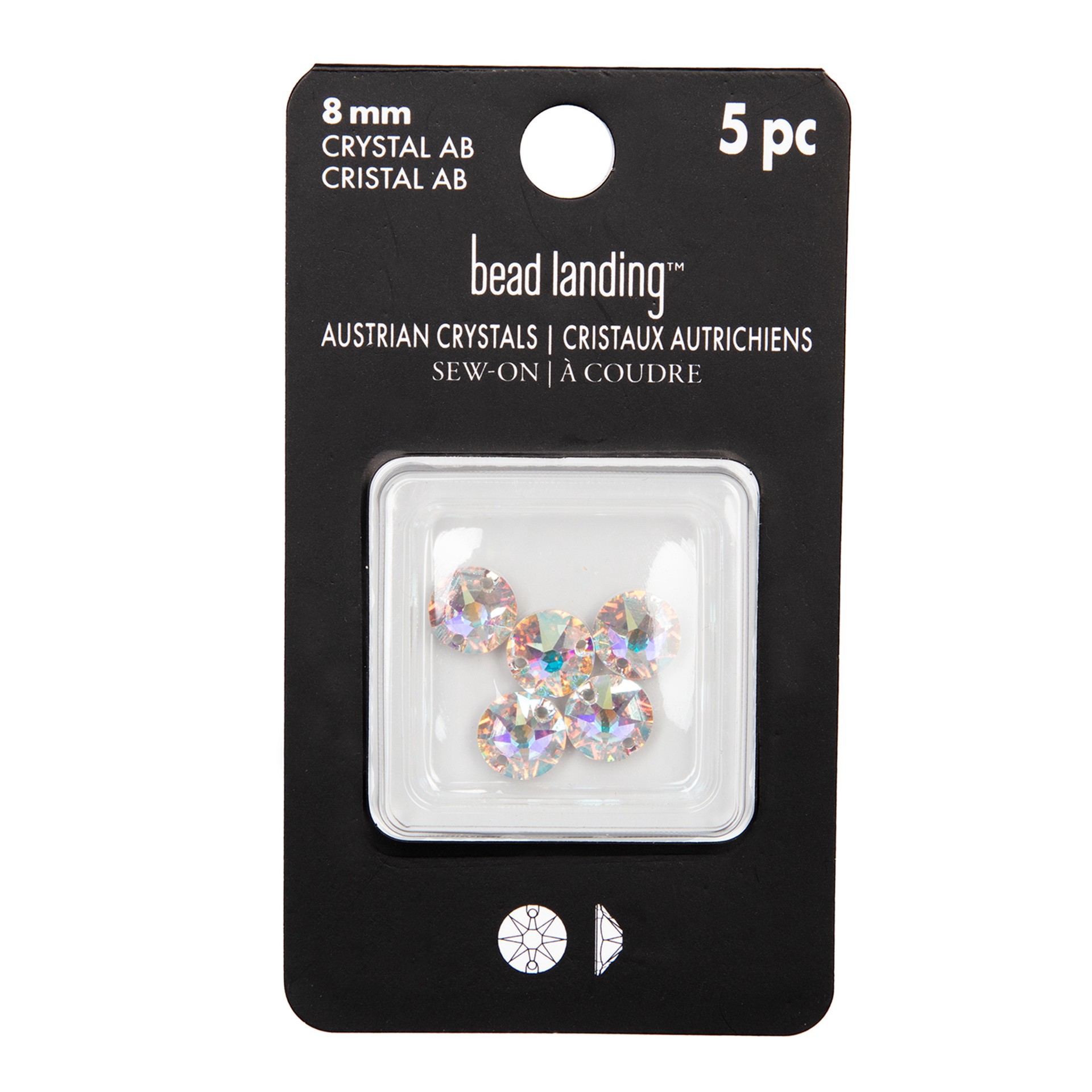 slide 5 of 5, 8mm Round Sew-On Austrian Crystals By Bead Landing, 5ct., 8mm