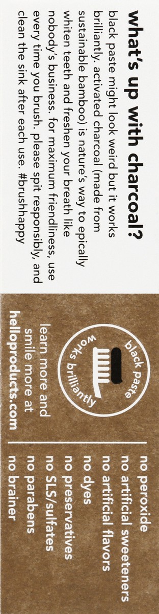 slide 6 of 9, hello Activated Charcoal Whitening Fluoride Toothpaste, Fresh Mint + Coconut Oil, Vegan & SLS Free, 4 oz