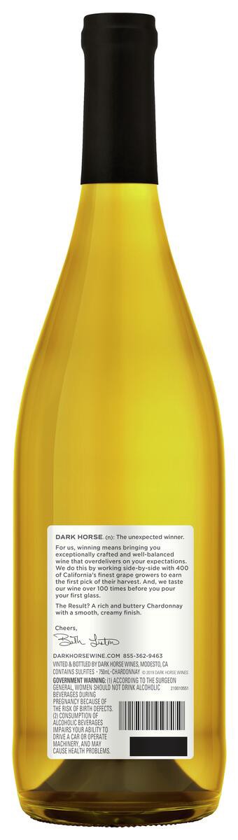 slide 3 of 3, Dark Horse White Wine, 750 ml