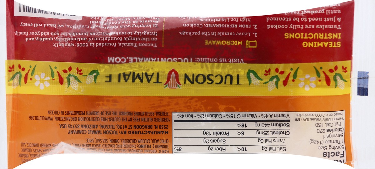 slide 2 of 9, Tucson Tamale Green Chile Chicken Tamale 5 oz, 5 oz