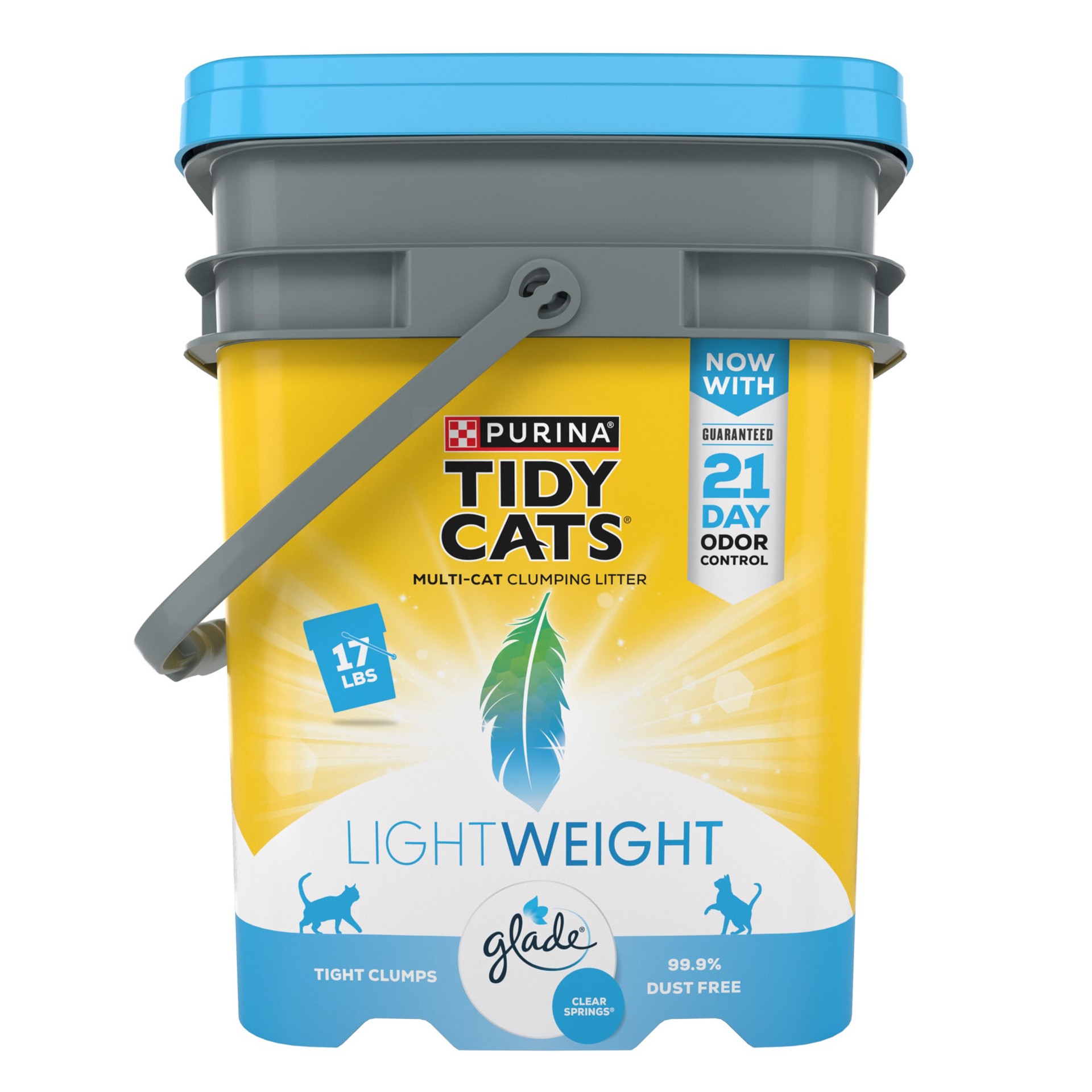 slide 1 of 4, Tidy Cats Purina Tidy Cats Low Dust, Multi Cat, Clumping Cat Litter Odor Control Formula, LightWeight Glade Clear Springs, 17 lb