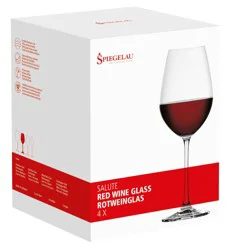 Spiegelau Salute Red Wine Glasses, Set of 4, European-Made Lead-Free Crystal, Classic Stemmed, Dishwasher Safe, Professional Quality Red Wine Glass Gift Set, 19.4 oz