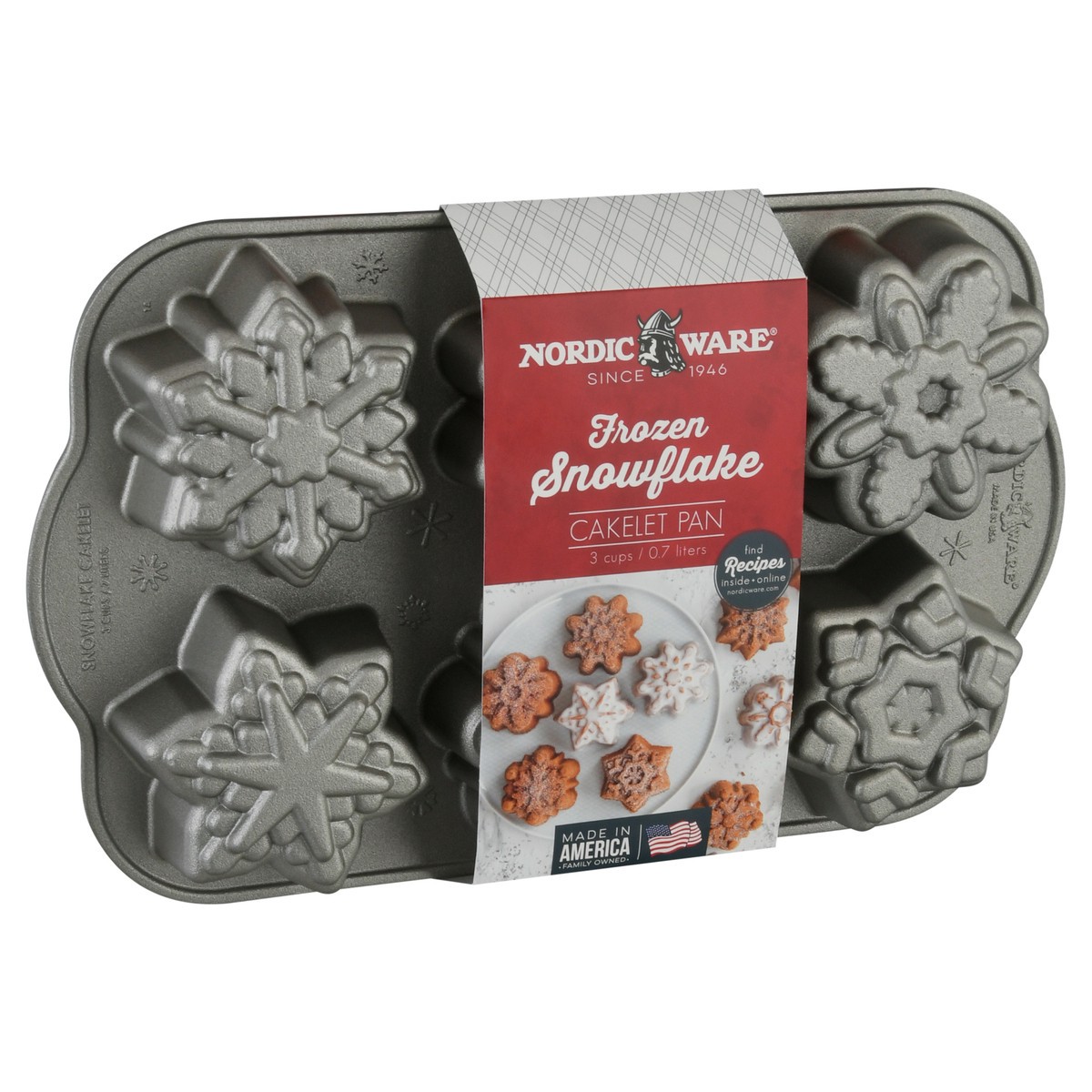 slide 2 of 9, Nordic Ware Frozen Snowflake Cakelet Pan 1 ea, 1 ct