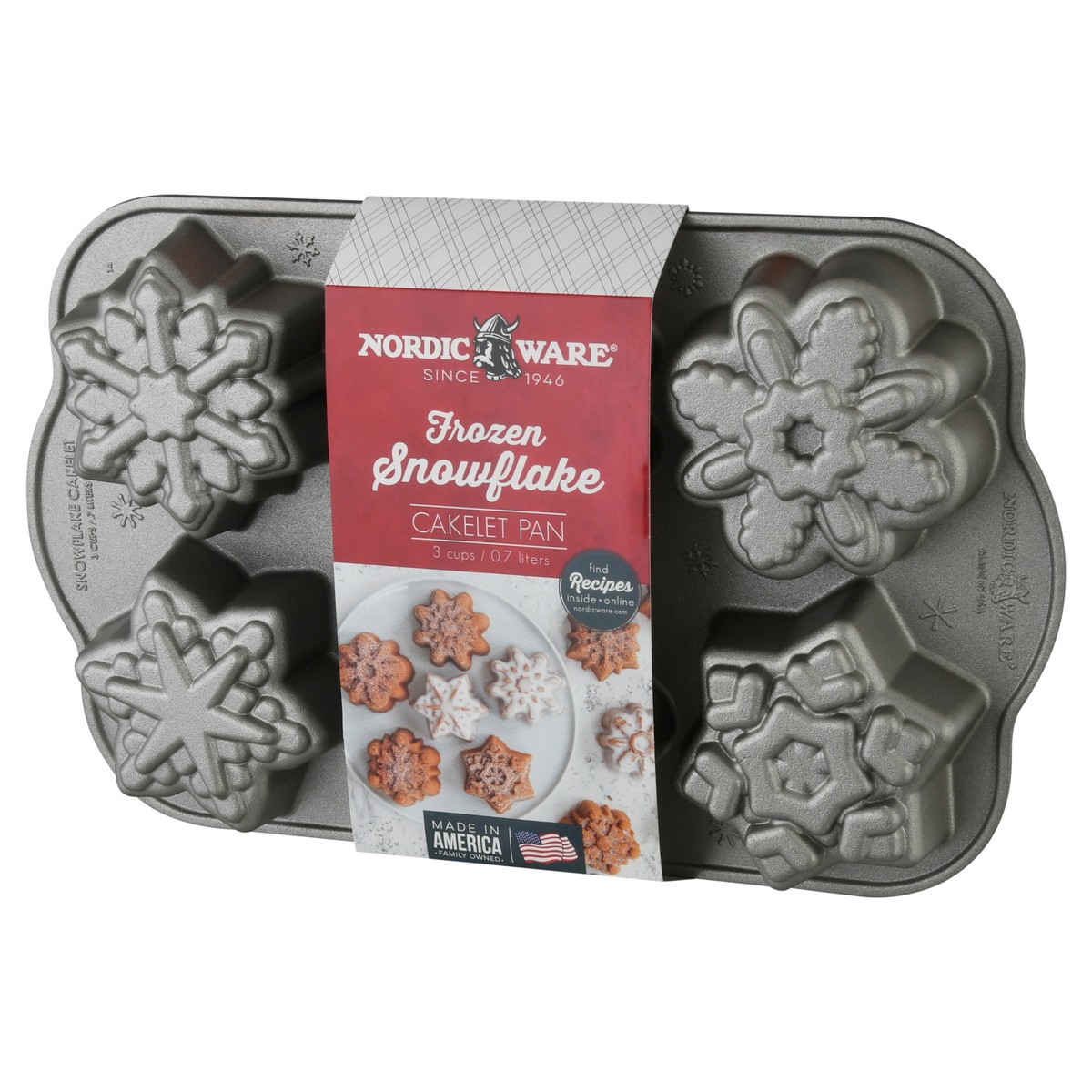 slide 3 of 9, Nordic Ware Frozen Snowflake Cakelet Pan 1 ea, 1 ct
