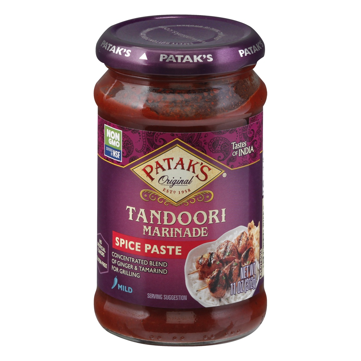 slide 1 of 4, Patak's Tandoori Mild Spicy Ginger & Garlic Marinade, 11 oz