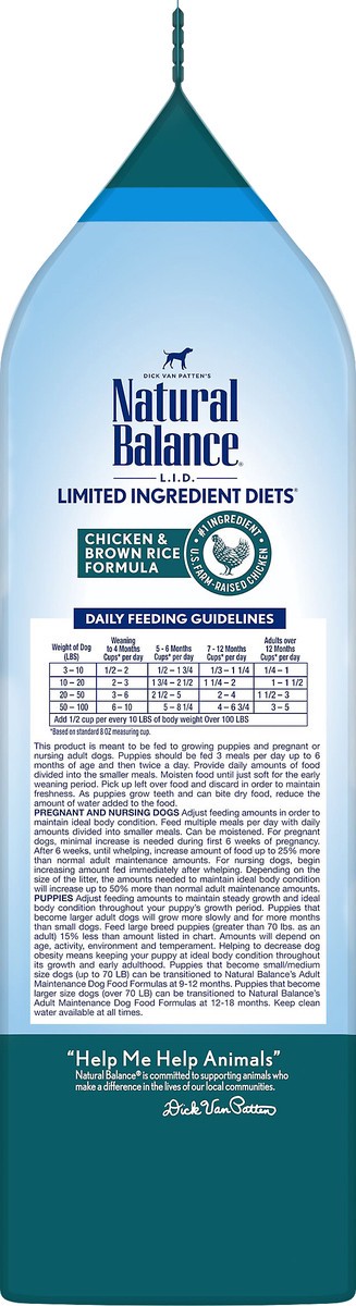 slide 9 of 9, Natural Balance L.I.D. Limited Ingredient Diets Dry Dog Food, 4 Pounds, Chicken & Brown Rice Puppy Formula, 4 lb