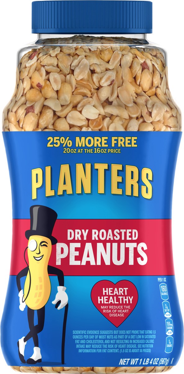 slide 5 of 7, Planters Dry Roasted Salted Peanuts 20 oz, 20 oz