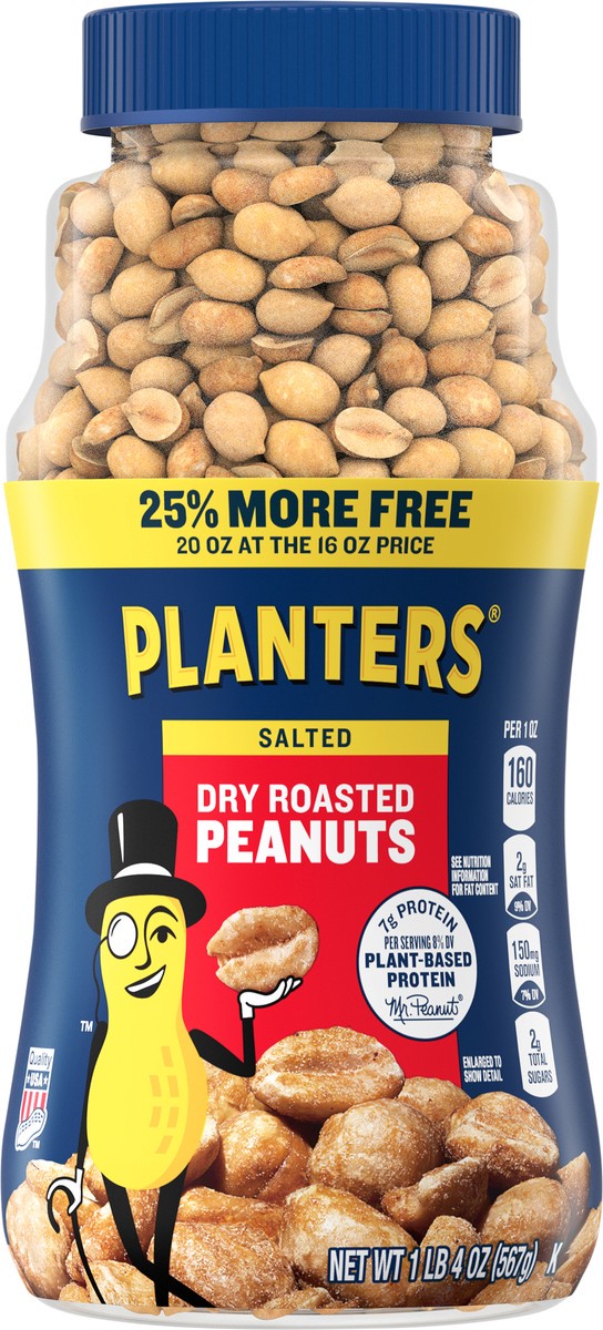 slide 1 of 7, Planters Dry Roasted Salted Peanuts 20 oz, 20 oz