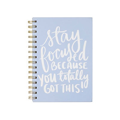 slide 1 of 1, Eccolo Dayna Lee Stay Focused Blue Spiral Journal, 1 ct